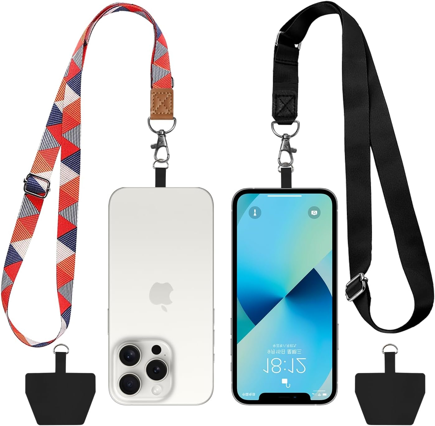 Phone Lanyard-2&times; Adjustable Neck Strap,2&times; Phone Patches,H HOME-MART Universal Cell Phone Lanyard Mobile Phone Lanyard Multifuctional Patch Lanyards Compatible with Most Smartphones
