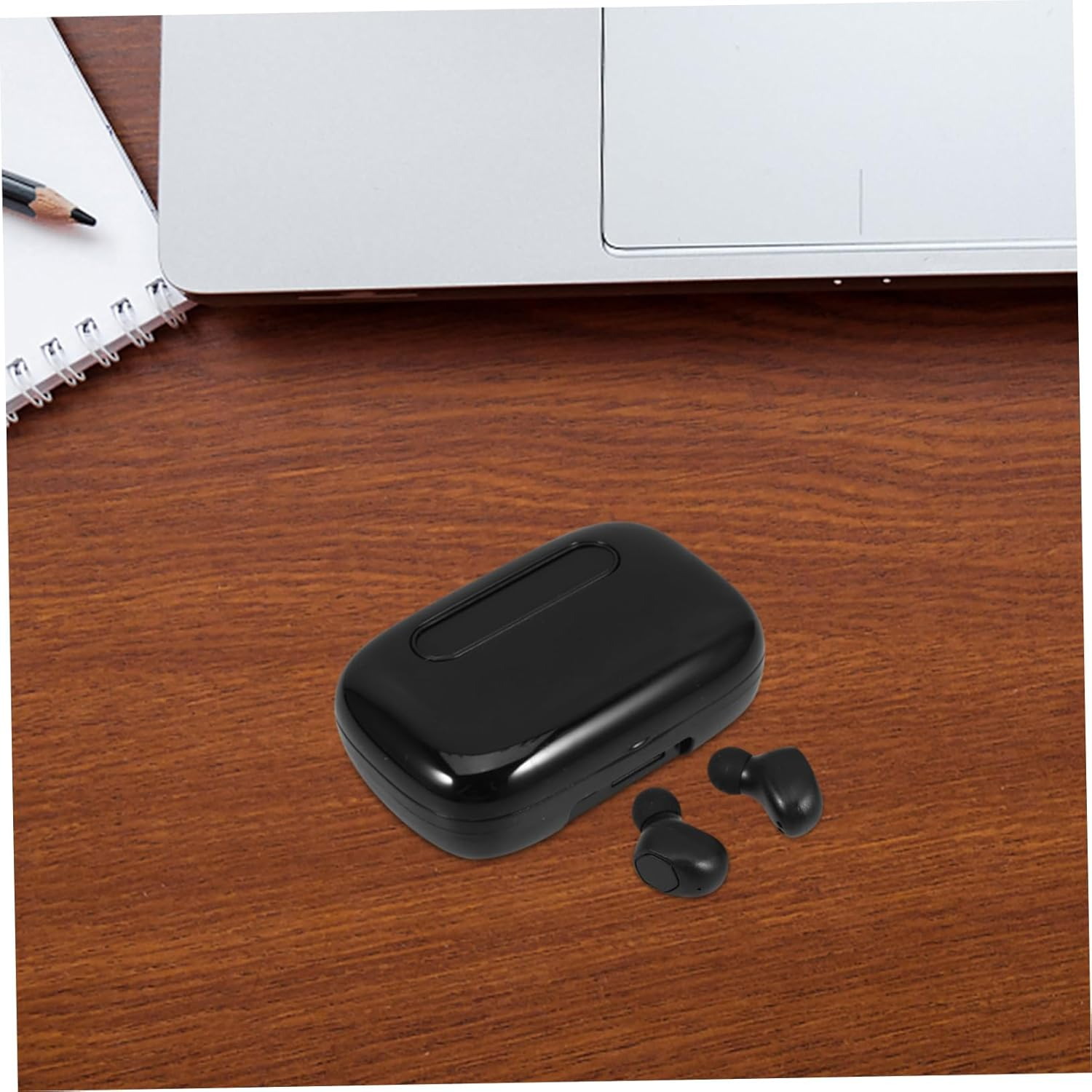 1 Pair Wireless in Ear Headphones with Digital Display Portable Touch Control Earphones Sweat Resistant Surround Sound Ergonomic Design for Comfort Black image number 4