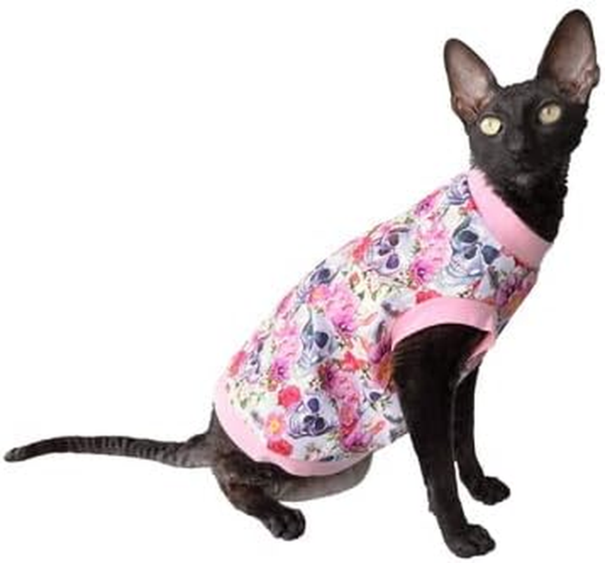 Kotomoda Cat'S T-Shirt Summer Scull for Sphynx and Naked Cats (X-Small)