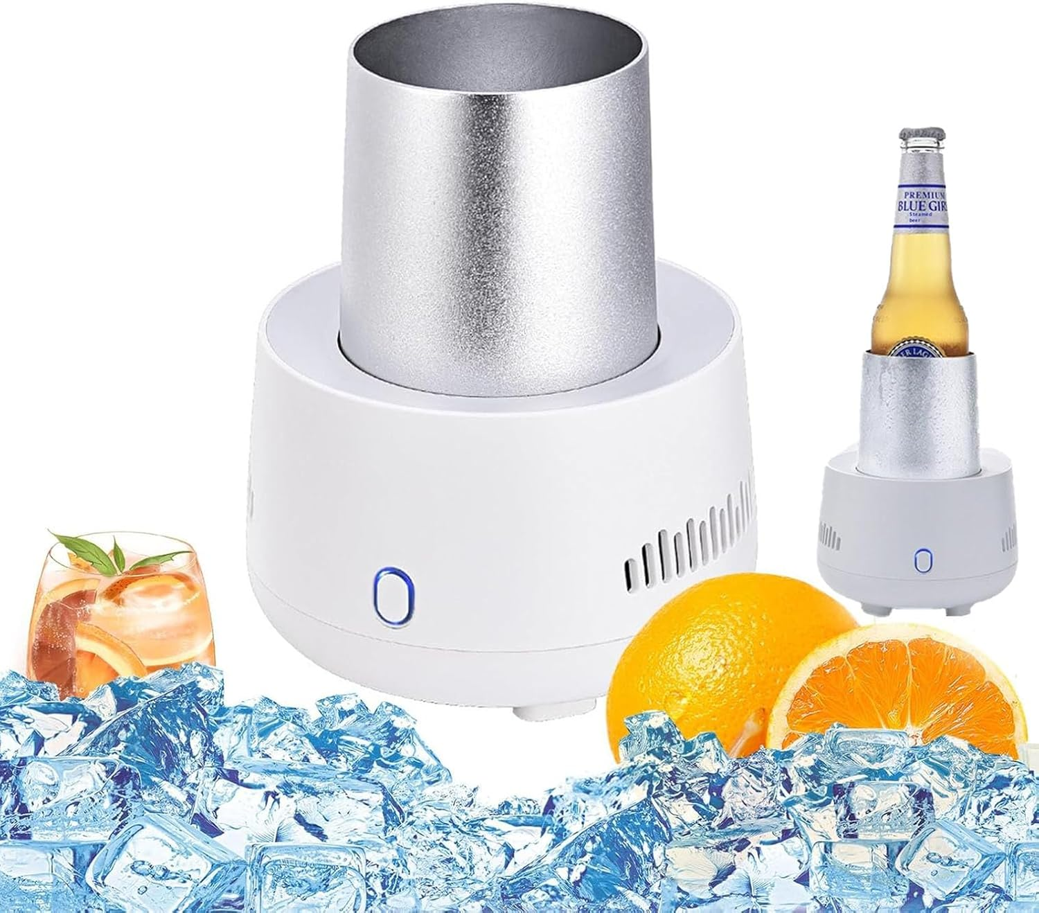 Smart Cold Beverage Machine, Instant Cooling Cup, Fast Cooling Cup, Mini Ice Maker Machine Electric Cooling Mug Smart Beverage Cooler Cup Mini Drink Chiller for Beer, Beverage, Can, Ice Cream, Coffee image number 6