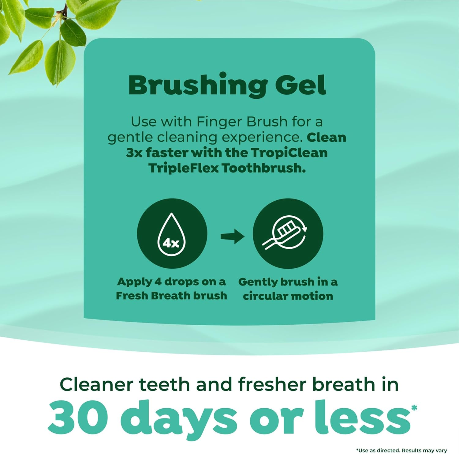 Tropiclean Fresh Breath Oral Care Kit for Small Dogs with Oral Care Gel, Tripleflex Toothbrush and Finger Brush image number 3