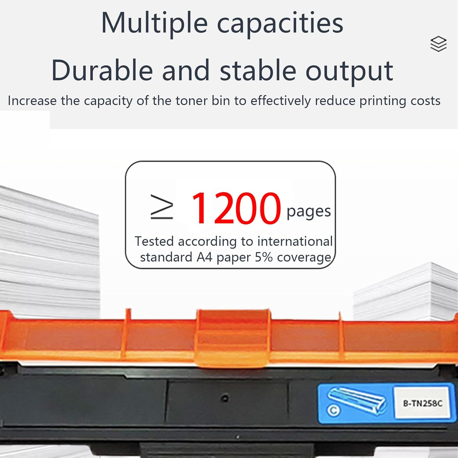 JOJOBE Planet TN-258C Compatible Toner Cartridge with Brother MFC-L8390CDW L3755CDW L3760CDW L8240CDW HL-L3280CDW L3240CDW DCP-L3520CDW L3560CDW , 1200 Pages per Cartridge Cyan image number 1