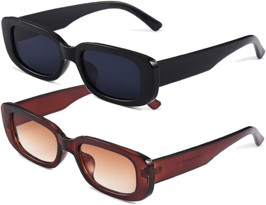 Long Keeper Rectangle Sunglasses for Women Retro 90&rsquo;S Vintage Sunglasses Fashion Narrow Square Frame Driving Sun Glasses UV400 Protection