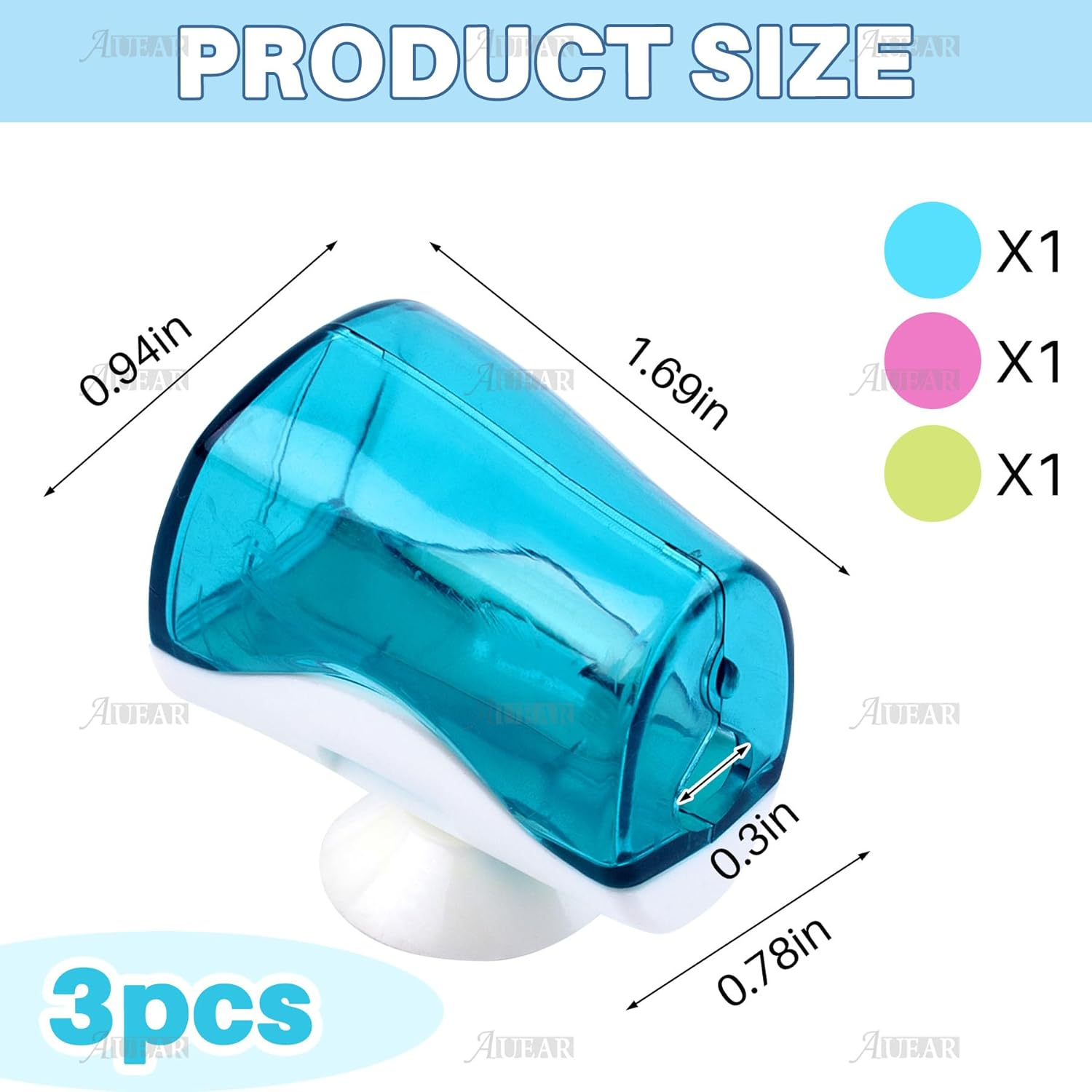 AUEAR, 3 Pack Toothbrush Head Covers with Suction Cup anti Dust Wall Holder Mirror Protective Case for Home Travel Outdoor & Camping image number 5