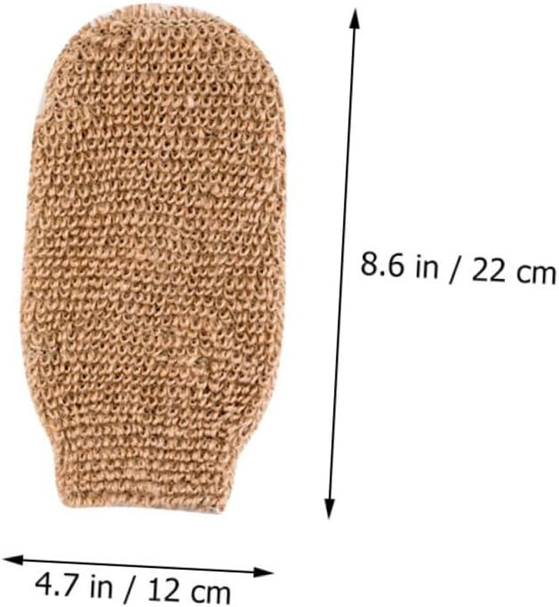 TEHAUX 4Pcs Natural Jute Exfoliating Bath Scrubber Gloves Set, Back Scrubbing Body Scrubbing Mitts for Shower and Massage, Home Spa Bath Tools for Deep Cleansing image number 6