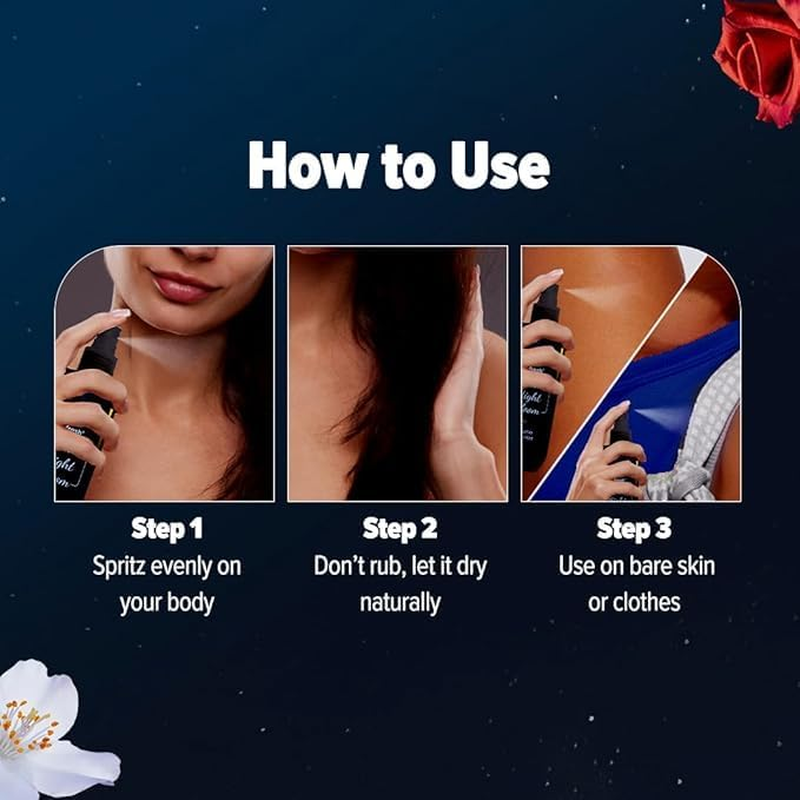 New Mid Night Bloom Perfume Body Mist, 150Ml, Dark Raspberry & Amber Fragrance, with Hyaluronic Acid image number 4