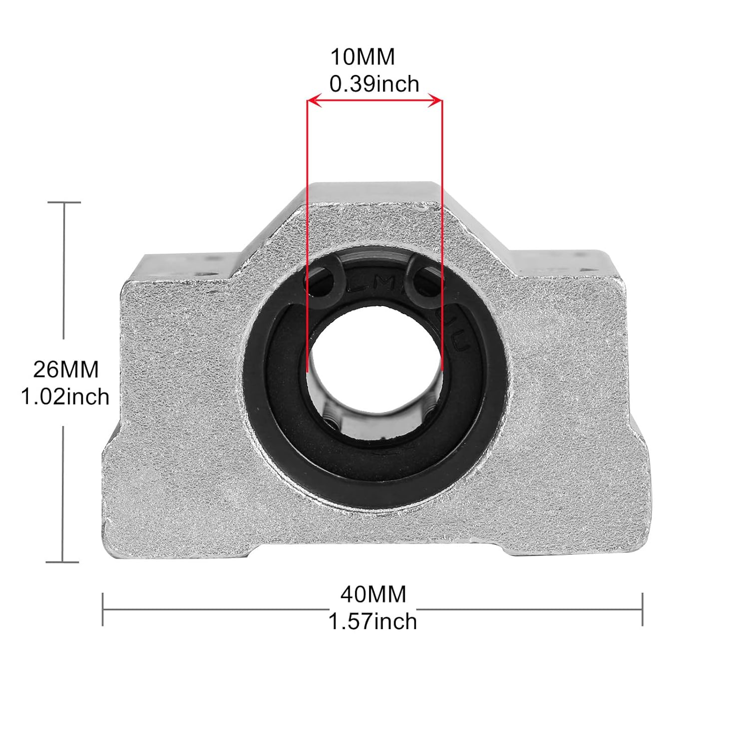 Ruimou 4Pcs SCS10UU Linear Motion Ball Bearing Slide Unit Bushing(10Mm Inner Dia.) for CNC Machine Linear Sliding, 3D Printer Part