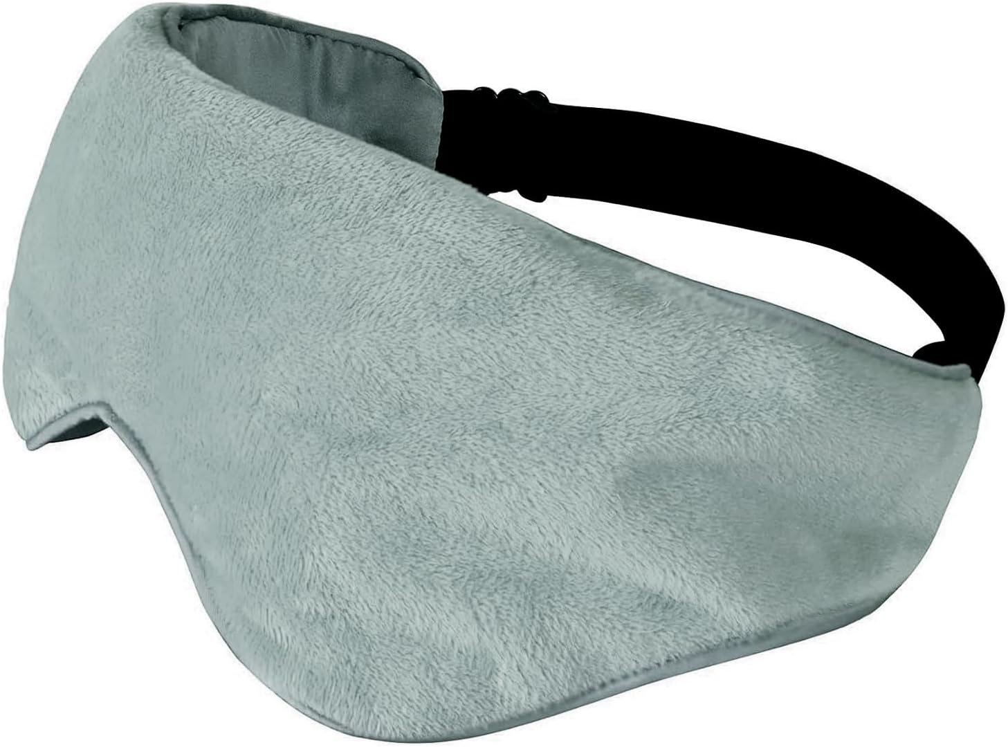 Weighted Eye Mask for Sleeping, Heatable & Freezable Eye Mask with Bead Bag, Soft Plush, Bamboo Fiber & Cotton Sleep Eye Mask with Adjustable Strap for Men & Women, Grey image number 2