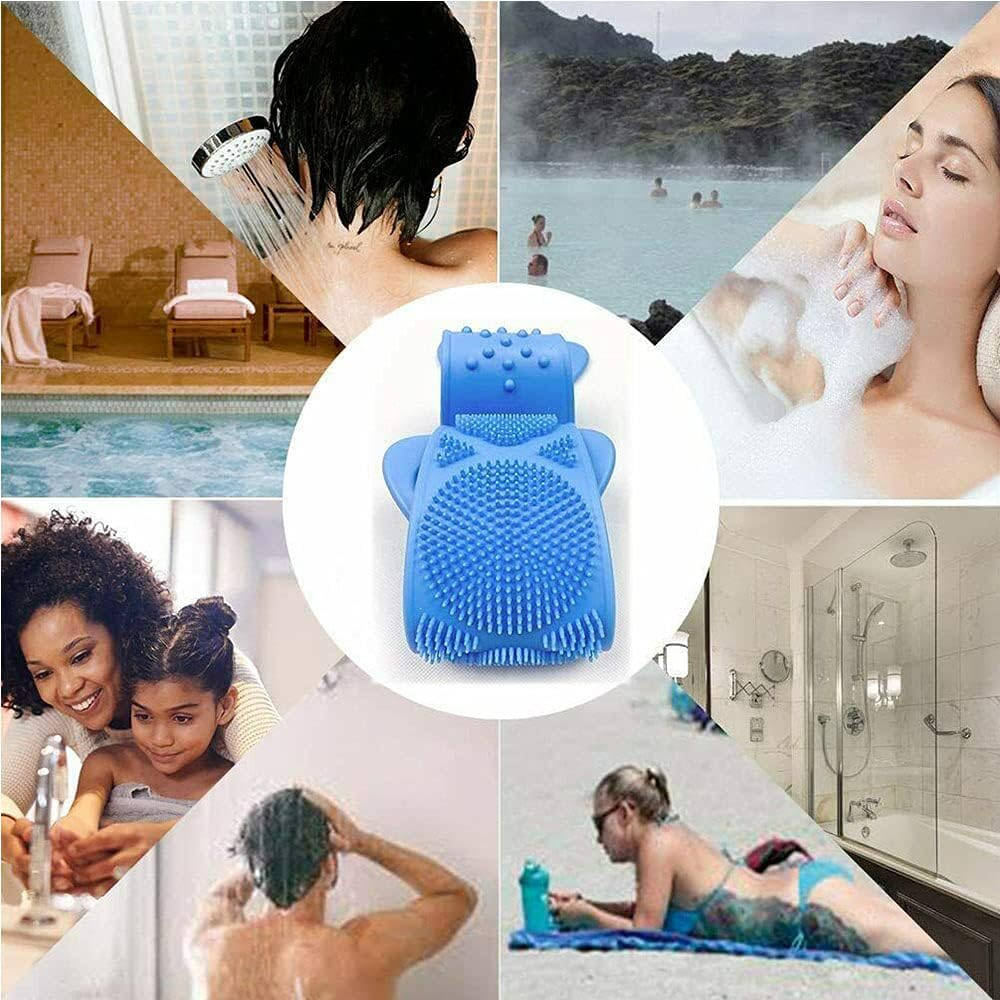 Back Scrubber Shower Brush, 70Cm Silicone Body Brush for Exfoliating, Invigorate Your Skin, Massage Experience, Bath Shower Scrubber for Men and Women 1PCS Blue image number 1