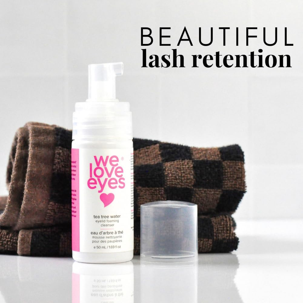 We Love Eyes - 100% Oil Free Tea Tree Water Eyelid Foaming Cleanser - for Eyelash Extension Home Care, Extend Lash Retention, Non-Irritating Formula image number 2