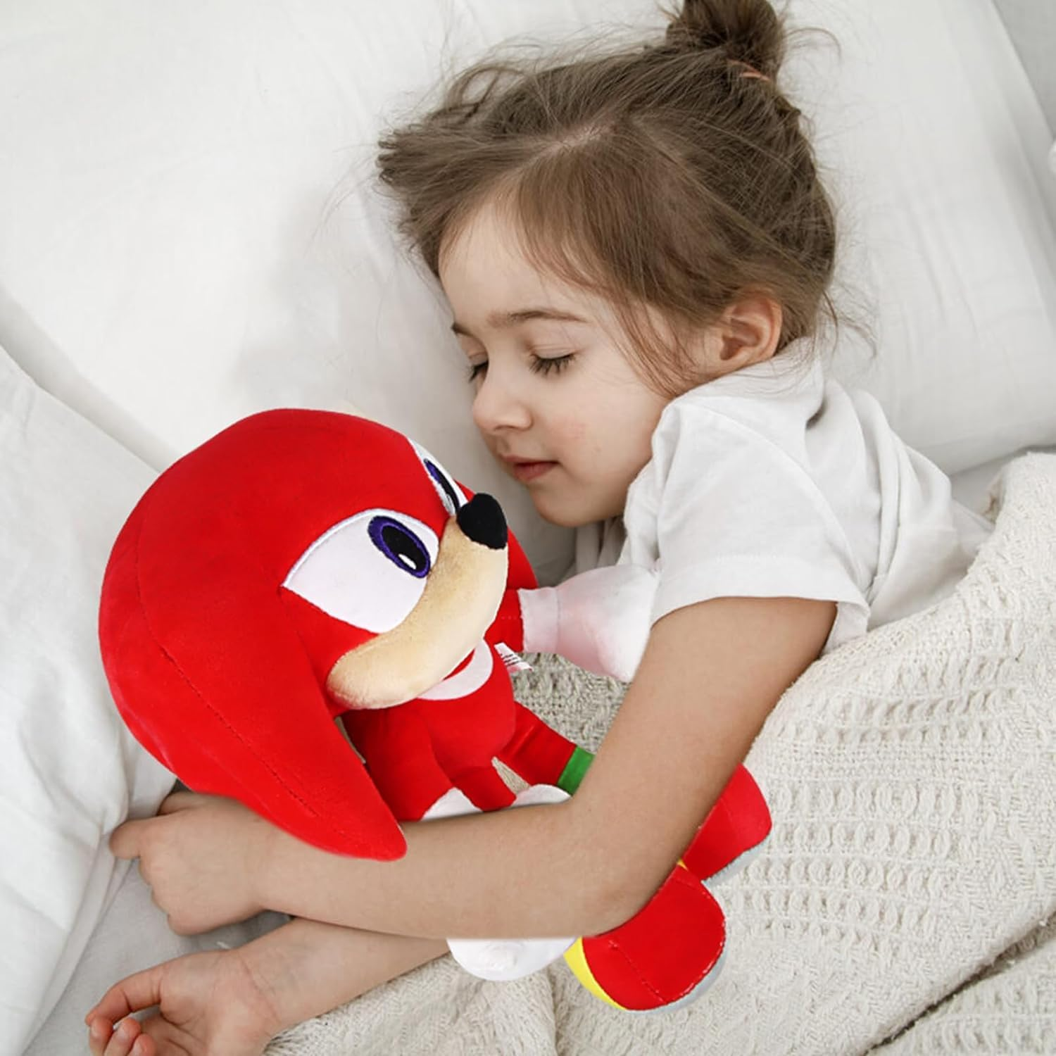 Sonic Knuckles Plush Toy, Red, 28 Cm, Anime Cartoon Hedgehog Plush for Kids & Adults