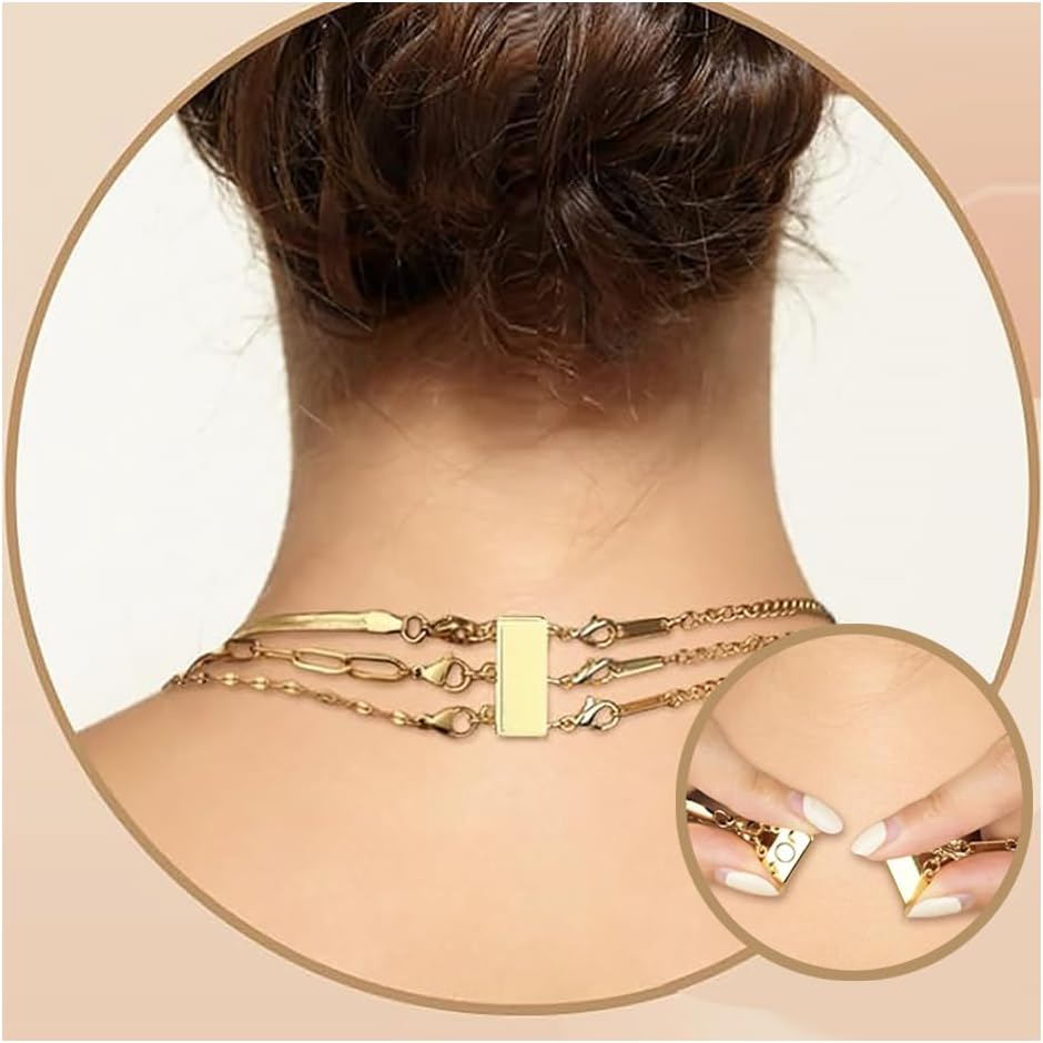 2Pcs Necklace Layering Clasp,Multi Necklace Layering Clasp Multi Strand Necklace Clasps,Closures Separator Detangler Connector for Jewelry (Gold) image number 6