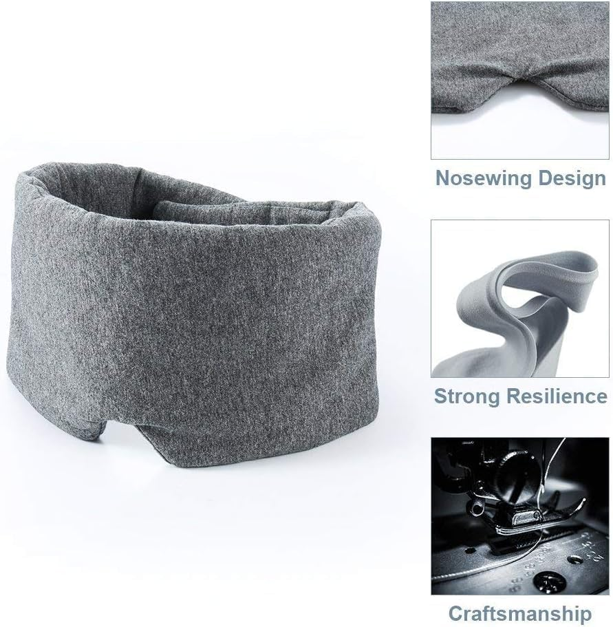 Sleep Mask for Men Women,100% Cotton with Fully Adjustable Strap, Light Blocking Eye Mask for Sleeping, Night Companion Eyeshade for Women Men Kid image number 2
