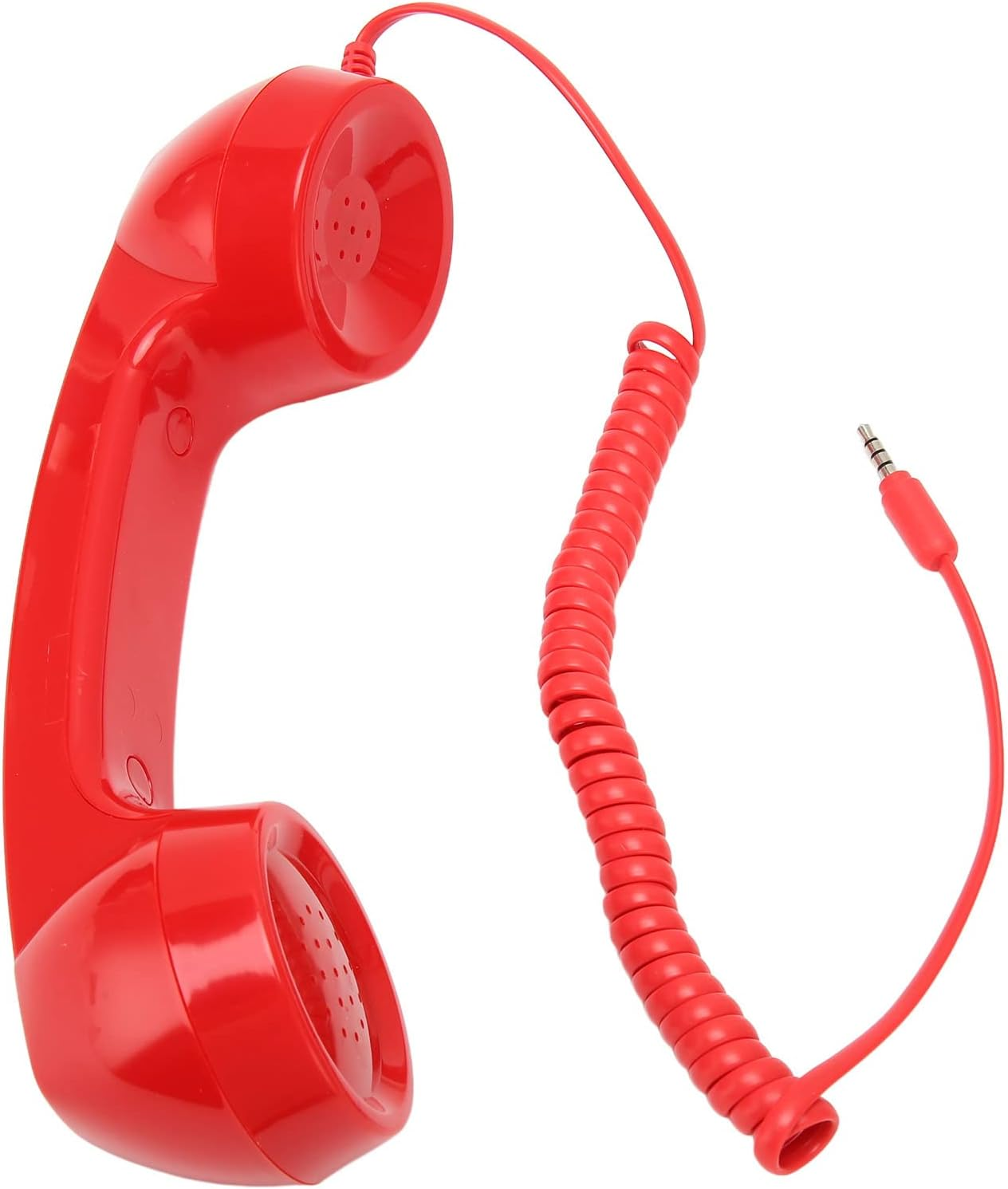 Retro Cell Phone Headset, Radiation-Proof Vintage Cable Telephone Headphones 3.5Mm Mobile Phone Earpiece with Microphone for Phones, Tablets, Notebooks, Computers Etc (Red) image number 5