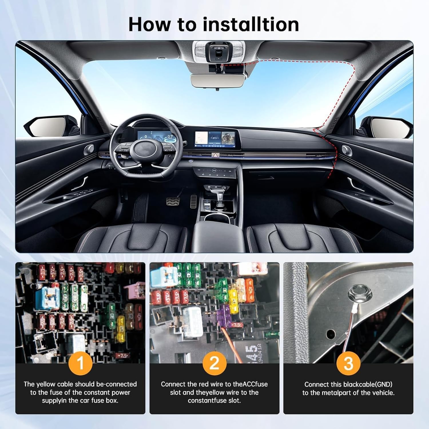 Pro Hardwire Kit for 24/7 Dash Cam Parking Recording - Voltage Monitor with Auto Power-Off to Prevent Car Battery Drain image number 2