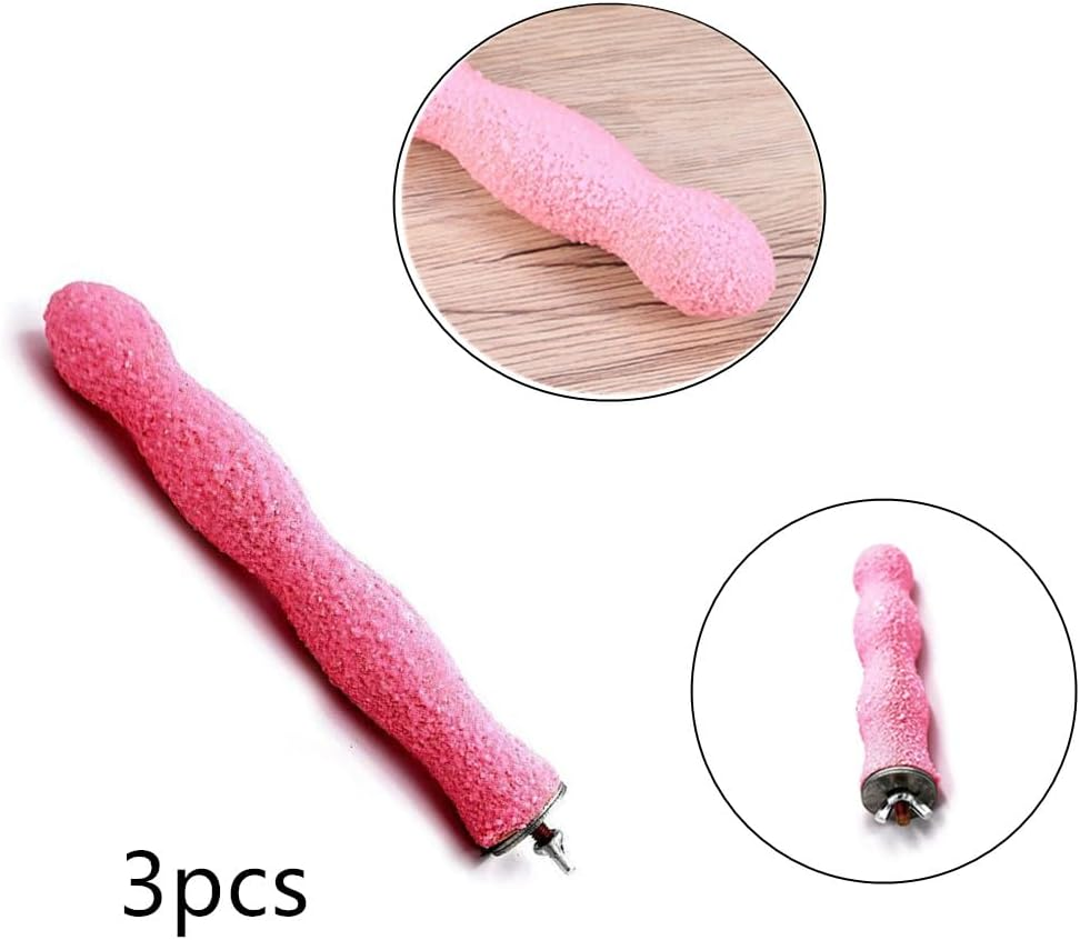 Granmagazz 3Pcs Bird Perch, Beak Claw Grinding Bar, Conure Perch Feet,Bird Training Supplies, Bird Cage Perch for Parrots,Parrot Perches for Large Birds Nails,Parrot Standing Perch,Pet Bird (Pink) image number 1