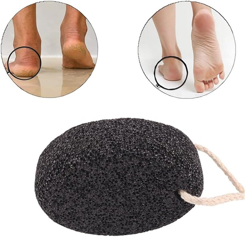 Natural Volcanic Pumice Stone for Feet Pumice Cleaning Stone for Sole of the Foot,Edges of the Foot,Toe Seams Deep Clean,Foot Scrubber for Dead Skin Remover (Black, 10 * 7 * 4.5CM) image number 5