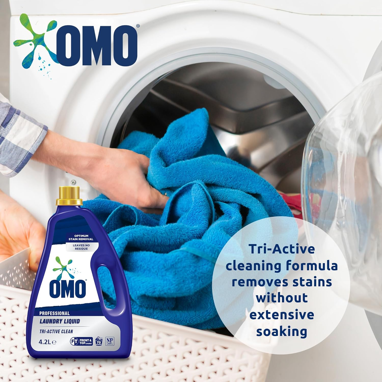 OMO Professional Laundry Liquid Detergent &ndash; Powerful Stain Remover for Clothes &ndash; Deep Cleaning, Fast-Acting Formula &ndash; No Residue, Works in One Wash &ndash; Tough on Grease, Oil, Mud & Stains &ndash; 4.2 Liters image number 1