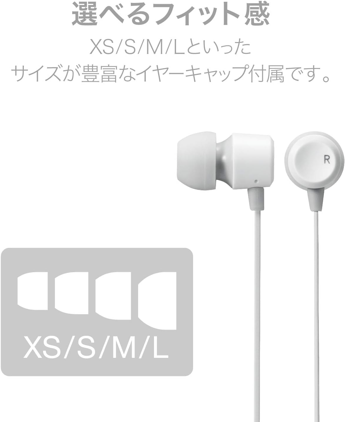 Elecom EHP-LFR10CMWH Stereo Earphones, In-Ear Type, Lightning with Microphone, Fast Music, White - White image number 3