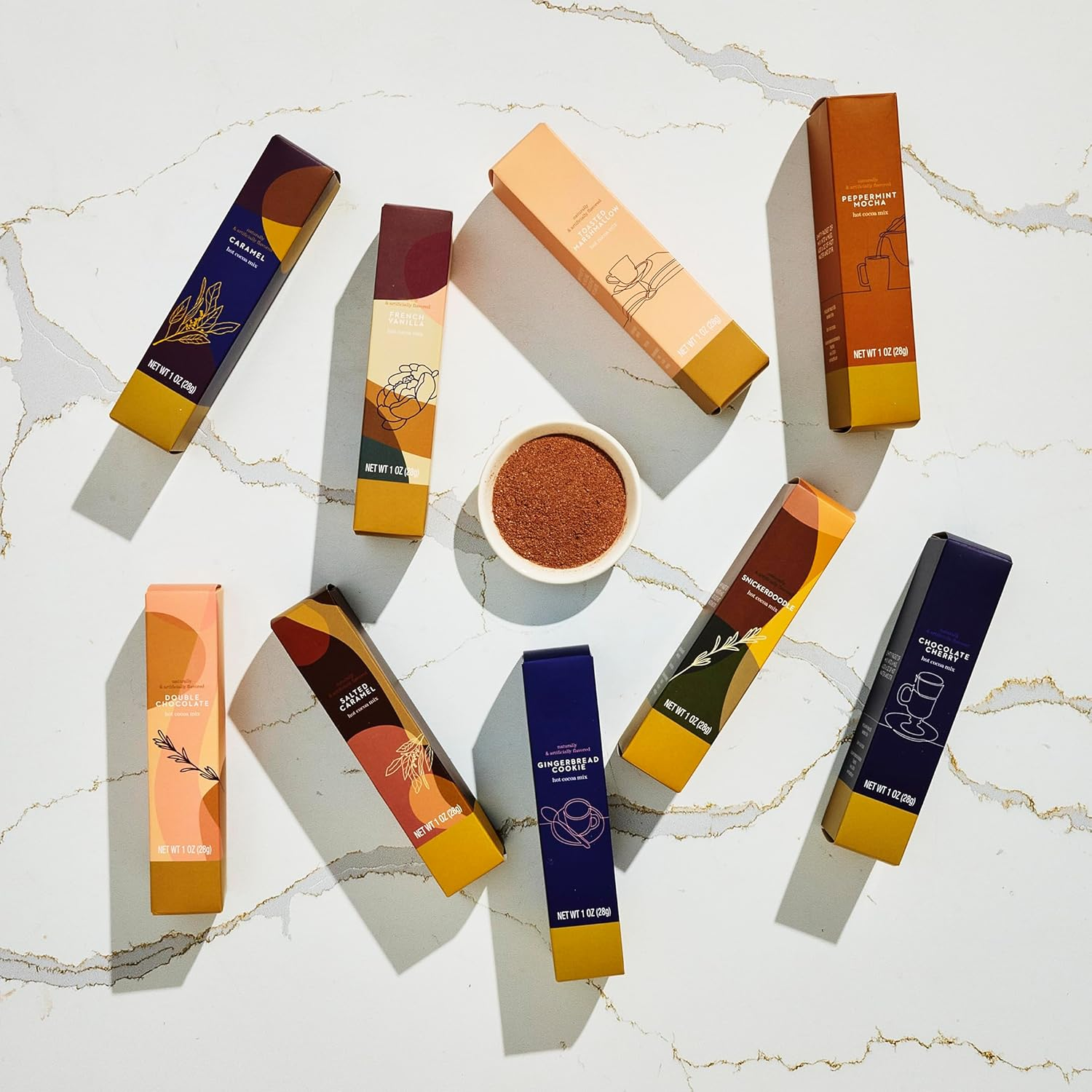 Thoughtfully Gourmet, Gourmet Hot Chocolate Gift Set, Flavours Include Salted Caramel, Toasted Marshmallow, Snickerdoodle and More, Pack of 9 image number 2