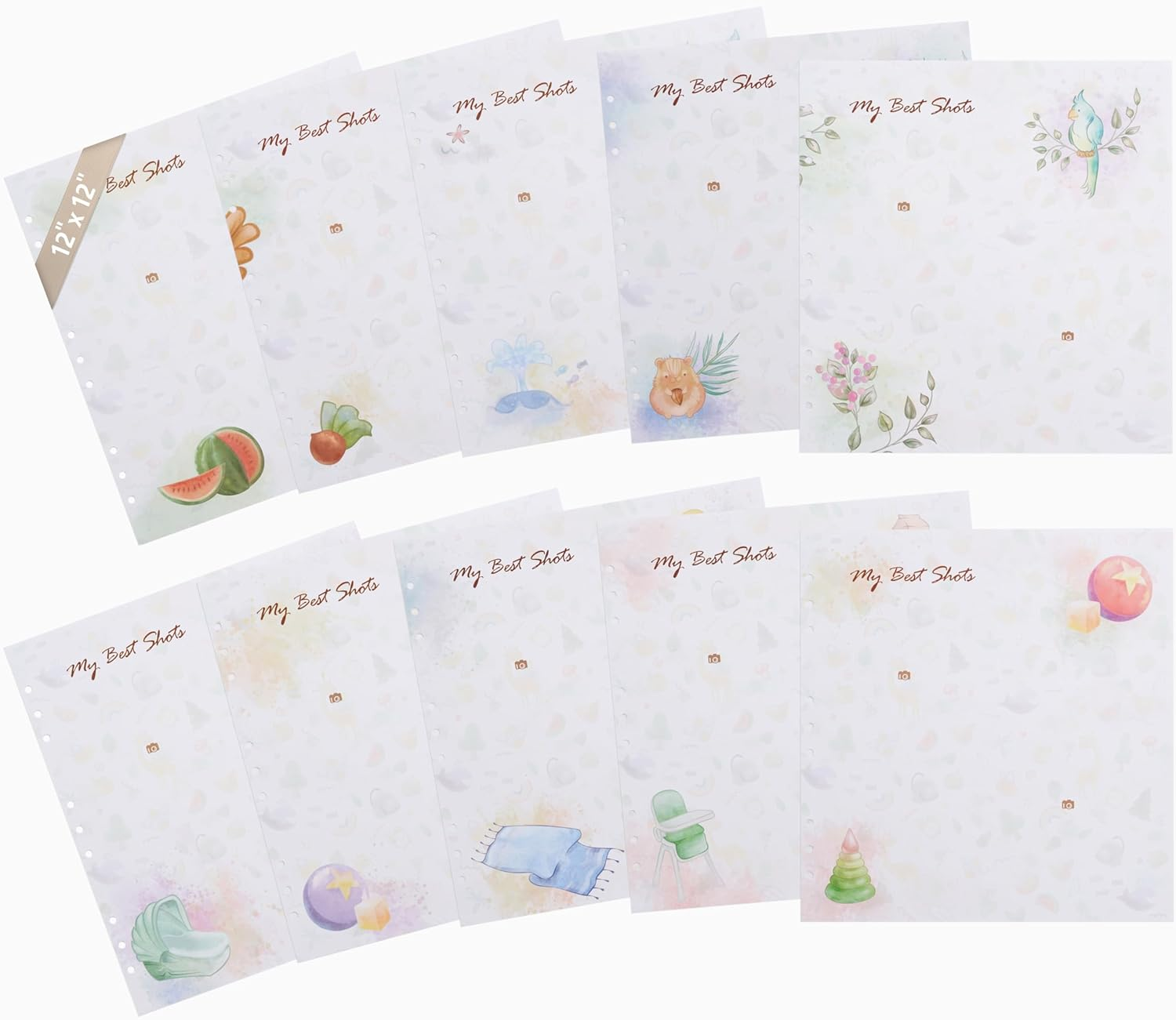 Baby Memory Book Extra Pages for Photos &ndash; Baby Book &ldquo;Choose Joy&rdquo; | 10 Additional Paper Sheets for Loose-Leaf Baby Photo Album Keepsake Journal for Newborn Girls Boys | Refill Paper Set image number 1