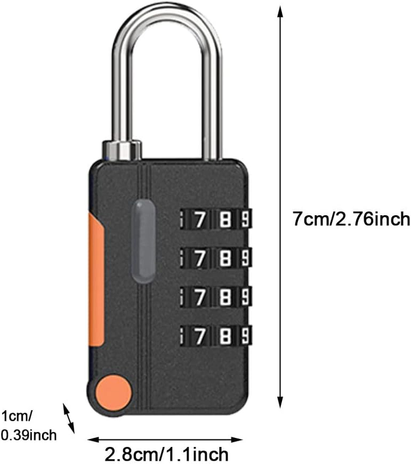 2Pack Combination Lock, 4 Digit Combination Padlock Set, Small Waterproof Padlocks, for School Gym Locker, Sports Locker, Fence, Toolbox, Gate, Case, Hasp Storage(Black) image number 3