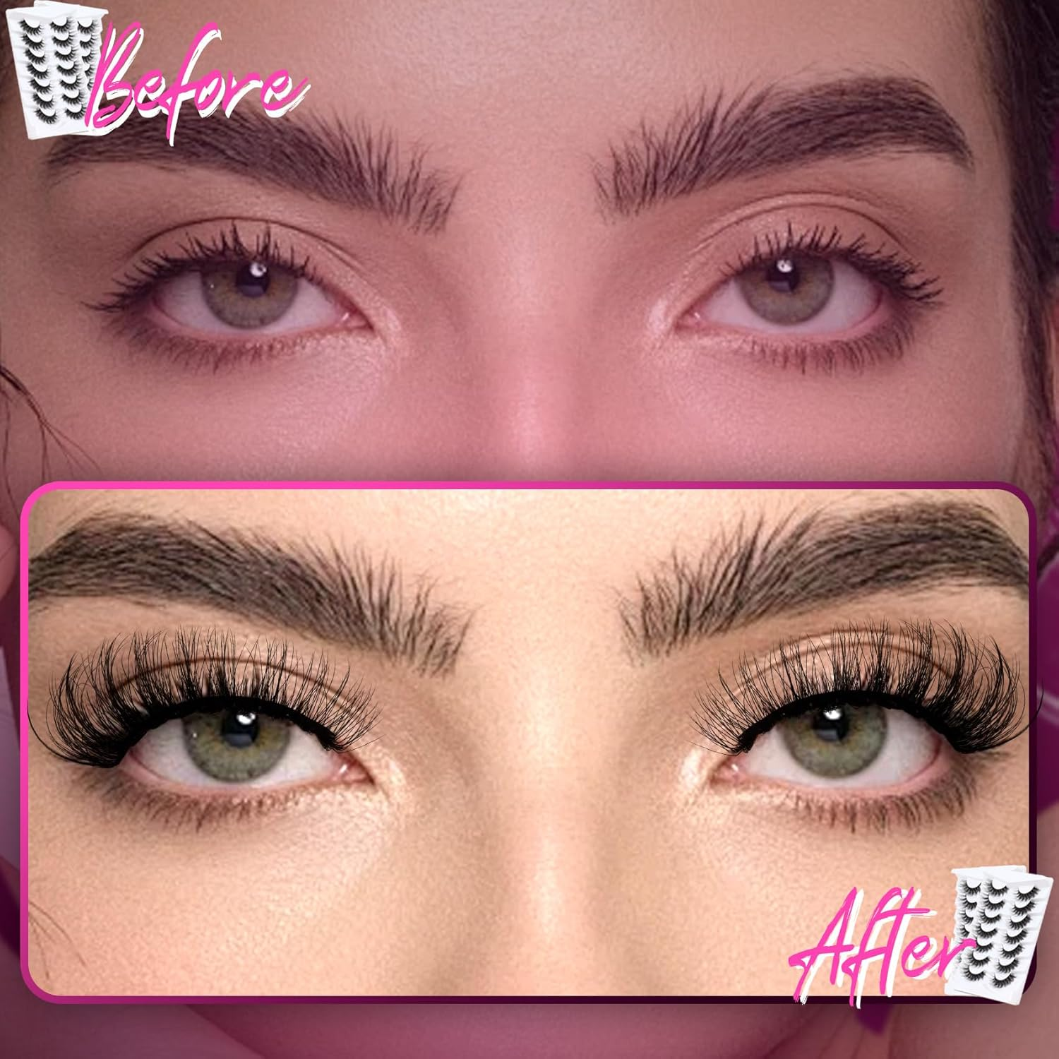 Veleasha Magnetic Eyelashes Manga Lashes Magnetic Lashes with Applicator Natural Look Reusable No Glue Easy to Apply & Remove Spiky False Eyelashes Lashes Wispy image number 6