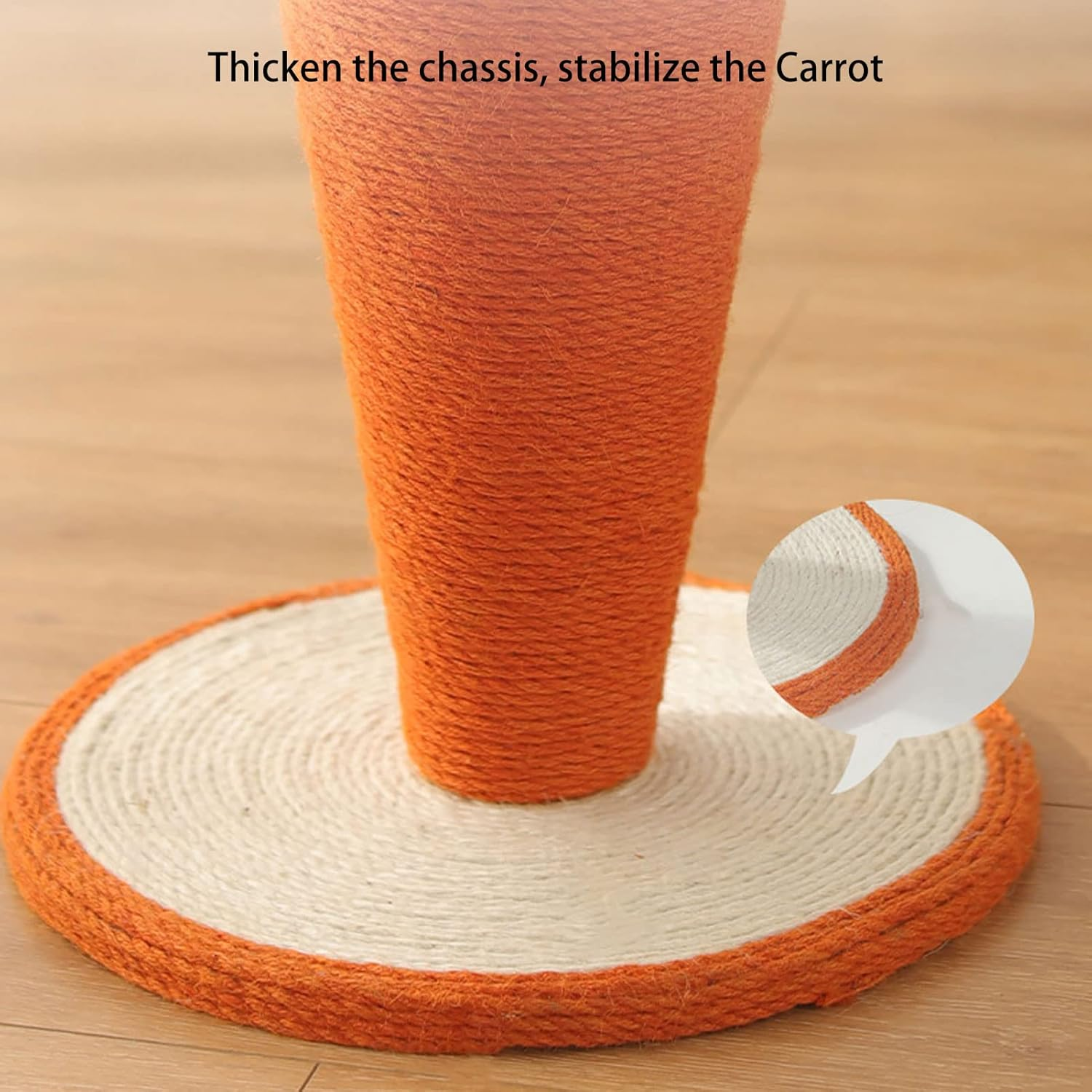 Adorable Carrot Shaped Sisal Cat Scratching Post Sturdy Vertical Climbing Frame for Indoor Kittens & Cats Interactive Kitty Training Scratch Device