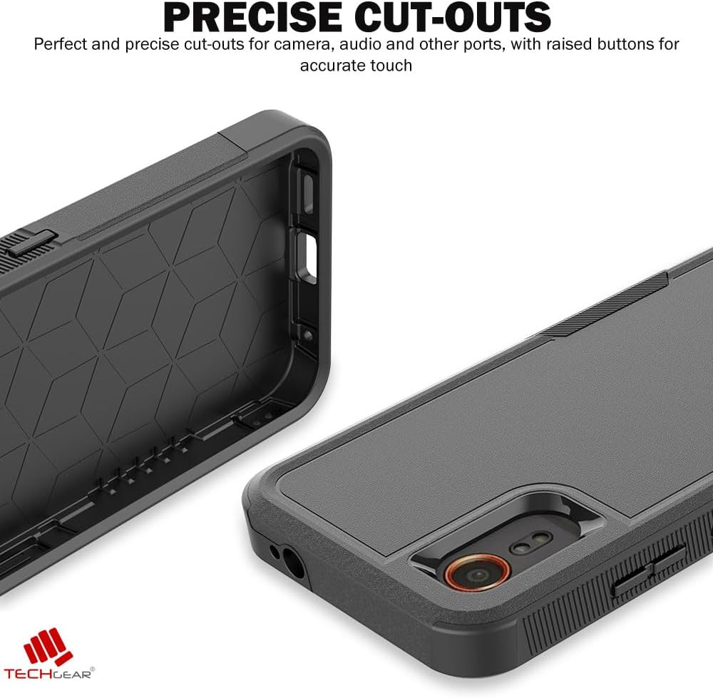 TECHGEAR Galaxy Xcover 7 Tough Armoured Case - Shockproof, Rugged, Sturdy [Heavy Duty Protection] [Non-Slip] 2-Layer Impact Phone Case Cover Designed for Samsung Galaxy Xcover 7 5G (Black) image number 1