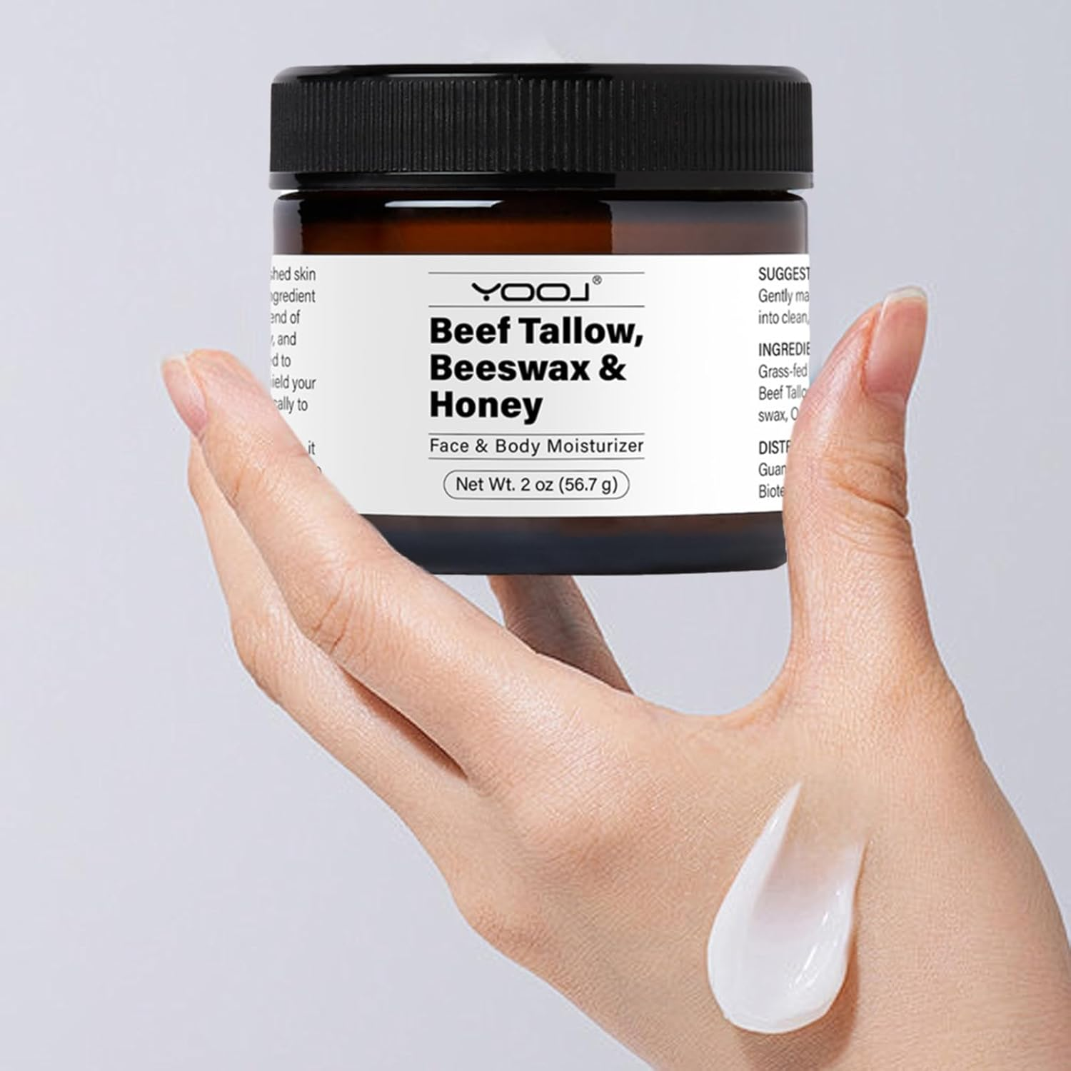 YSHIGUING Beef Tallow and Honey Moisturizer for Face,Beef Tallow Moisturizer,Natural Moisturizer Skin Care, Hydrating, Soothing, Moisturizing Beef Tallow Cream with Beef Tallow Beeswax & Honey image number 1