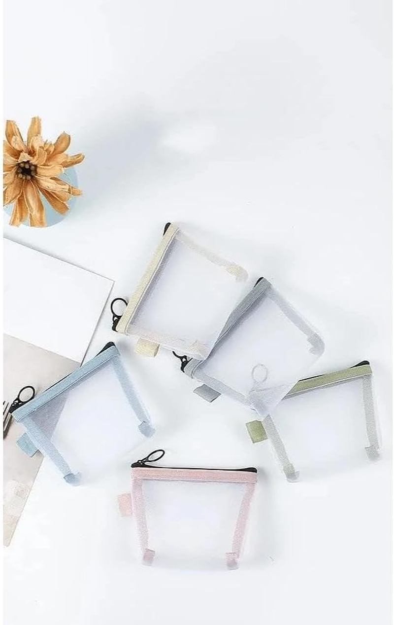 Mini Makeup Bag Small Cosmetic Pouch with Mesh Zipper, Travel Toiletry Organizer for Essentials, 2PCS Set - Ermaoo image number 3