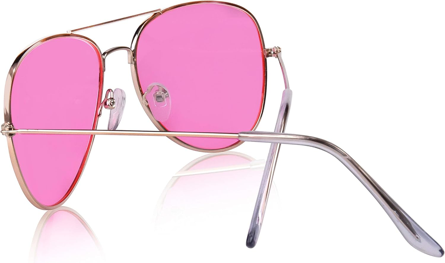 Sunny Pro Aviator Sunglasses Colored Tinted Lens Glasses Metal UV400 Protection - 1 Yellow Night Driving Lens image number 6