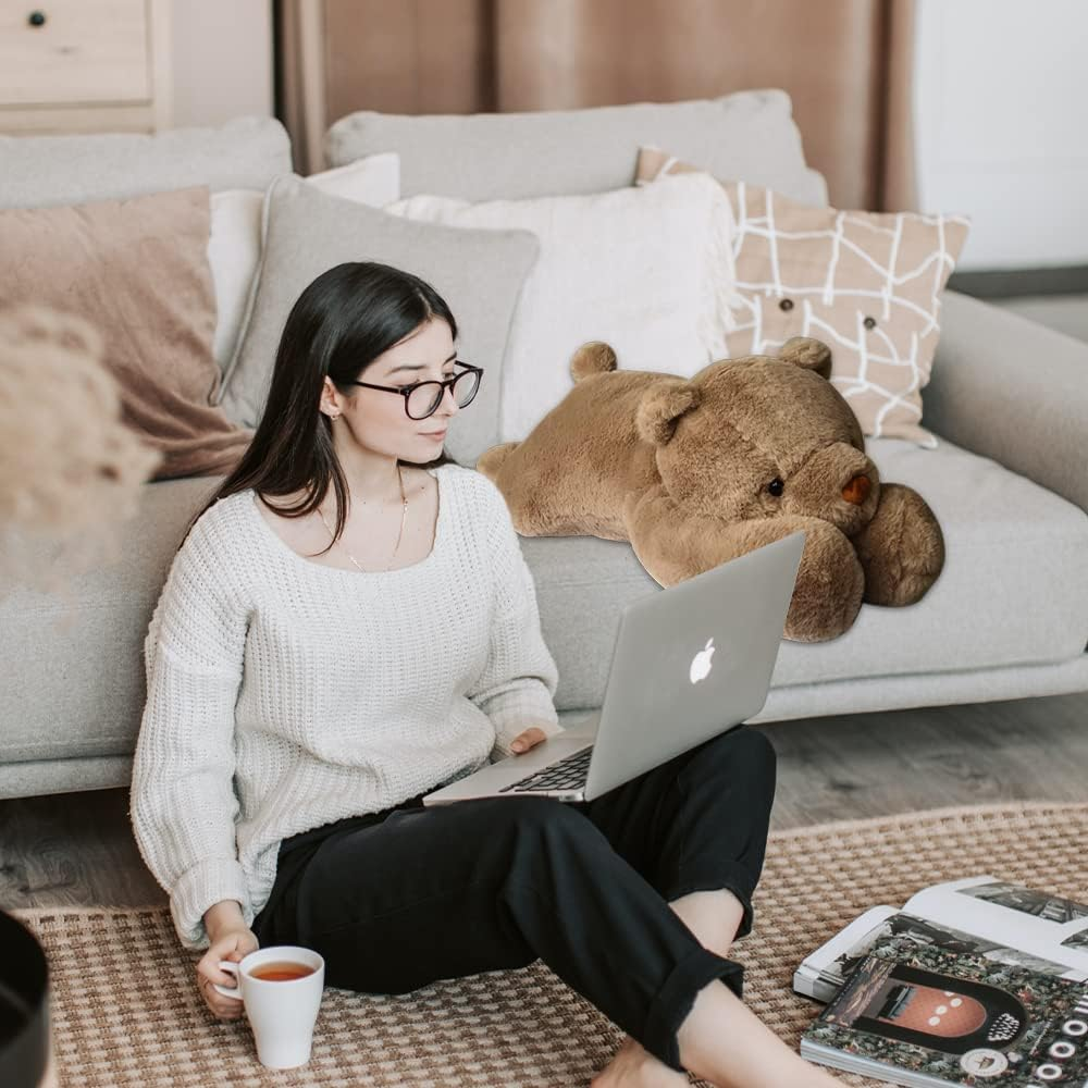 4Lbs Bear Weighted Stuffed Animals, 24 Inch Weighted Plush Stuffed Animals for Adults, Cute Soft Weighted Plush Throw Animal Pillow Toy, Birthday Gifts for Adults Kids image number 3