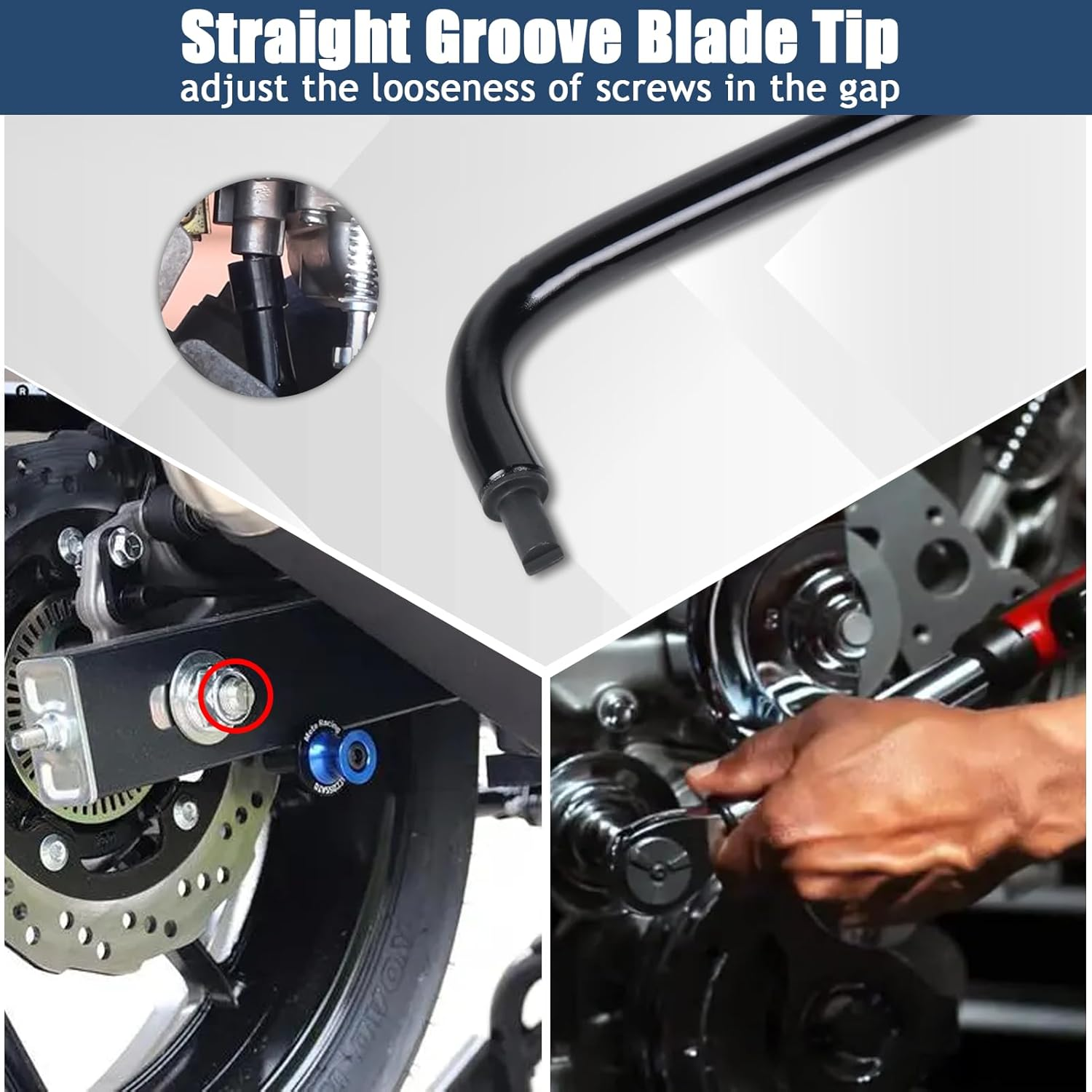 Pilot Screw Adjusting Tool, Carburetor Adjustment Screwdriver Tool, 16.34In 110&deg; Angled Head Motorcycle Tool, for ATV, UTV, Snowmobile