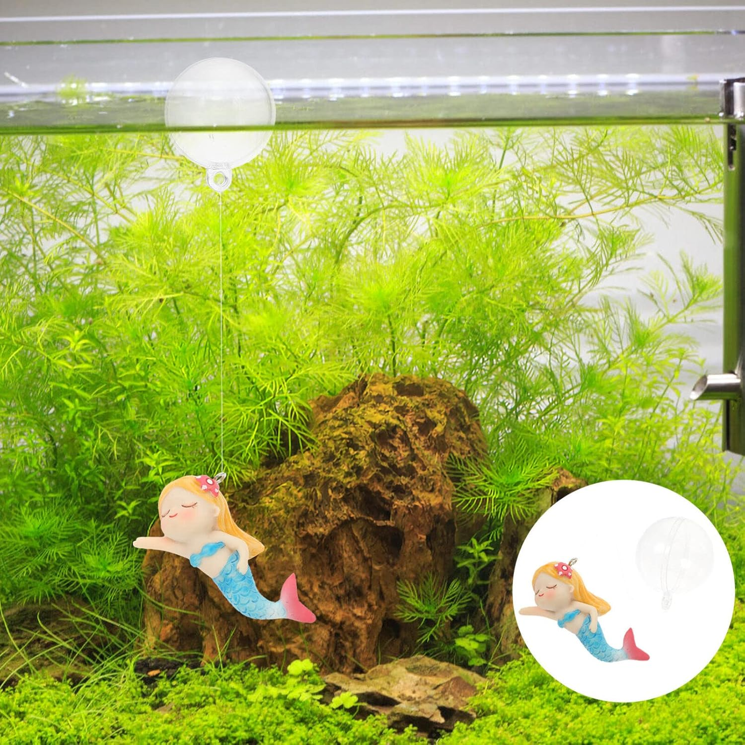 FRCOLOR Adorable Mermaid Figure Wear-Resistant Aquarium Toy Decorative Fish Tank Ornament image number 1