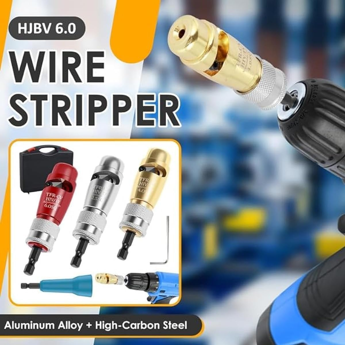 Aymxclswire Stripping and Twisting Tool, Electric Wire Stripper Professional Electrician Tool Set Portable Wire Nut Twister for Power Drill, Cable Quick Stripping and Connector