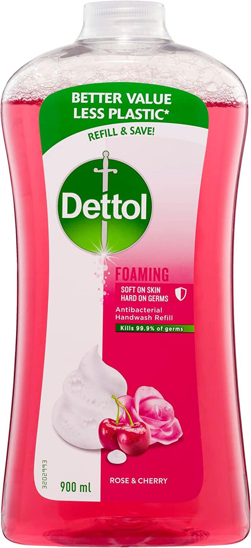 Dettol Antibacterial Foam Hand Wash Rose & Cherry Refill, 900Ml X 3 Pack image number 6