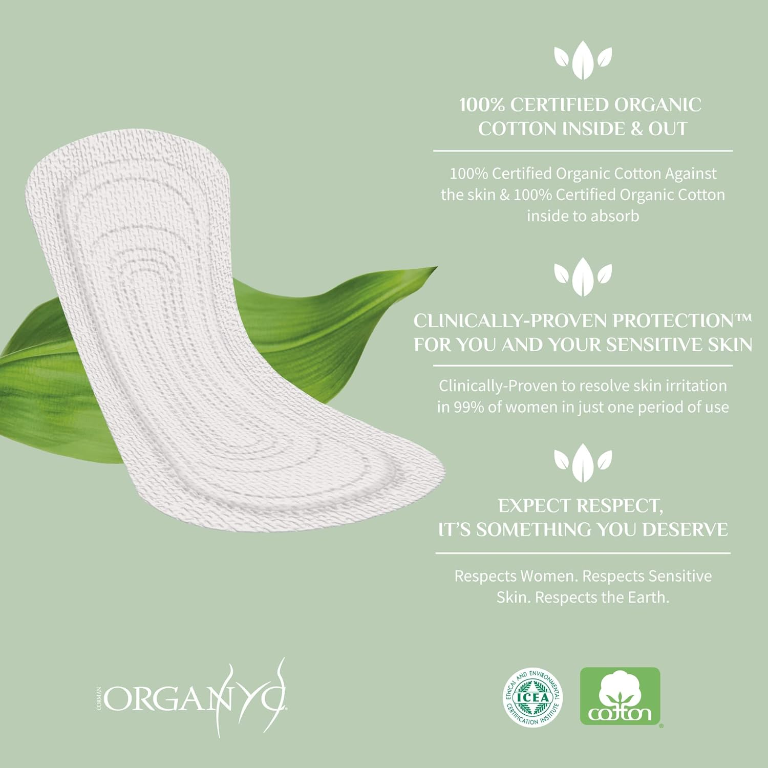 Organyc Thin Folded Panty Liners -Light, 24 Count image number 3
