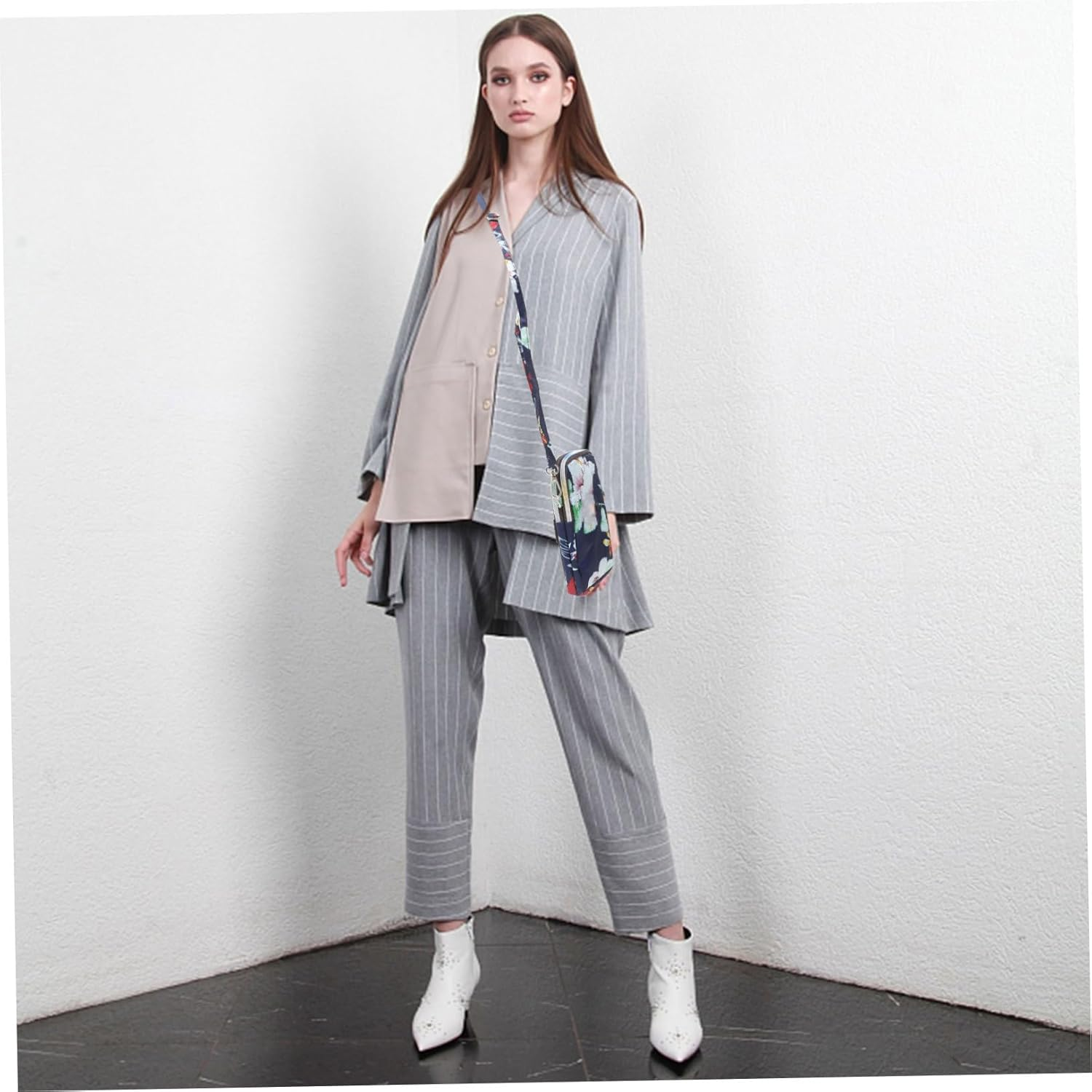 Bag Women Sling Bag Women Crossbody Bag, Zipper Phone Bag Cellphone Wallet Pattern Handbag with Long Strap Oxford Cloth Crossbody Phone Bag for Travel Shopping (Dark Blue) image number 1