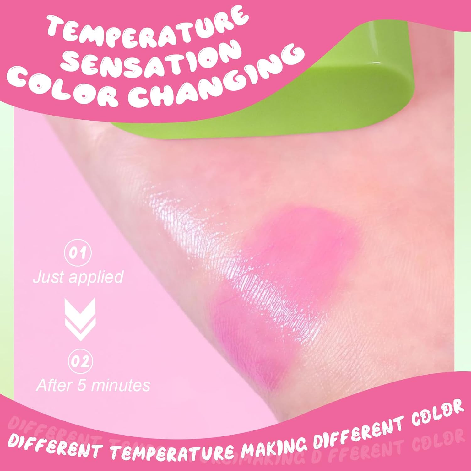 DAGEDA Color Changing Blush Stick, Jelly Blush for Cheeks Makeup, Translucent Temperature Changing Lip & Cheek Tint, Long-Lasting, Blend-Able Color Blusher, Moisturizing Multi-Used Stick image number 6