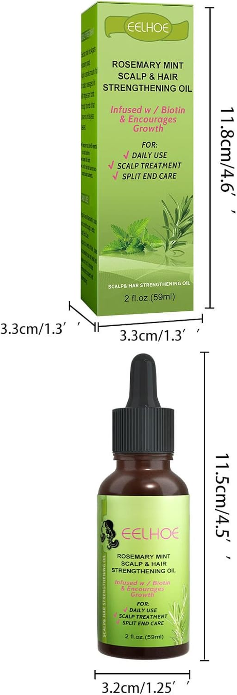 Angyang 59Ml Peppermint Hair Growth Essential Oil Prevent Hair Loss Nourish Scalp Strengthen Hair image number 1