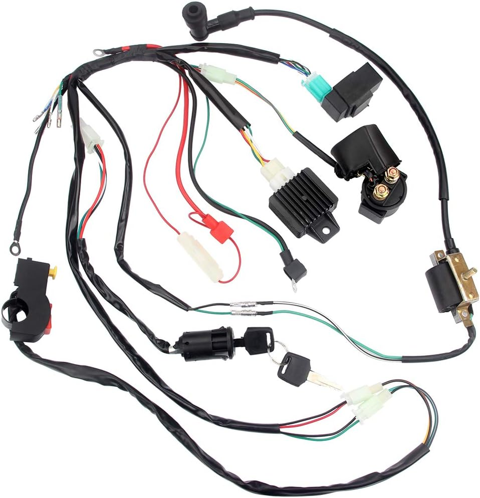 Electric Start Engine Wiring Harness Coil CDI Solenoid Relay For50Cc 70Cc 110Cc 125Cc 4 Stroke ATV Pit Quad Dirt Bike Go Kart Scooter Buggy image number 1
