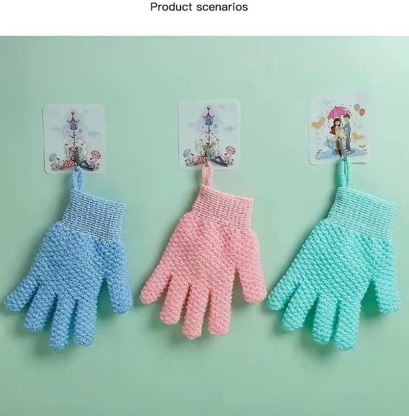 Shower Exfoliating Scrub Gloves Medium to Heavy Bathing Gloves Body Wash Dead Skin Removal Deep Cleansing Sponge Loofah for Women and Men 1 Pairs image number 5