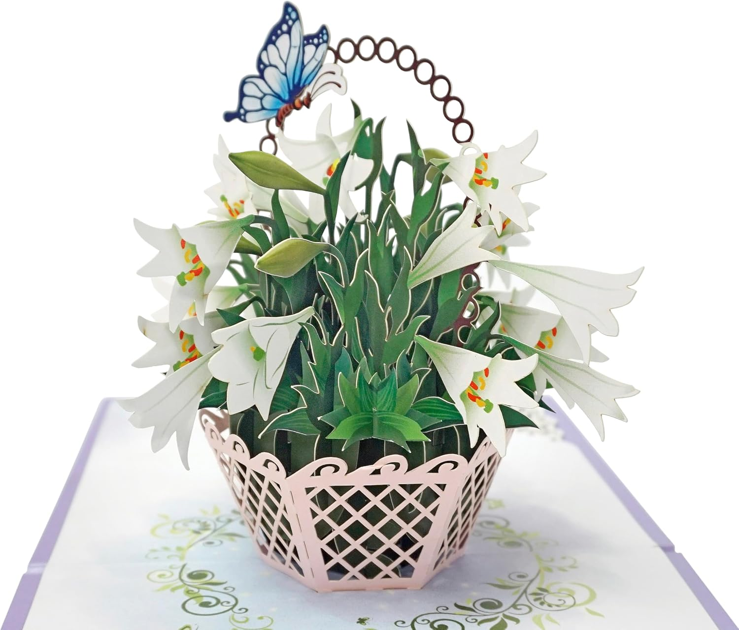 CUTPOPUP White Lily Sympathy Pop up Card, with Sympathy Card, Loss of Loved One, Pet, Mom, Dad, Child, Condolence, Bereavement, Grief with Envelope (White Lily Sympathy) FL114.1AU1515