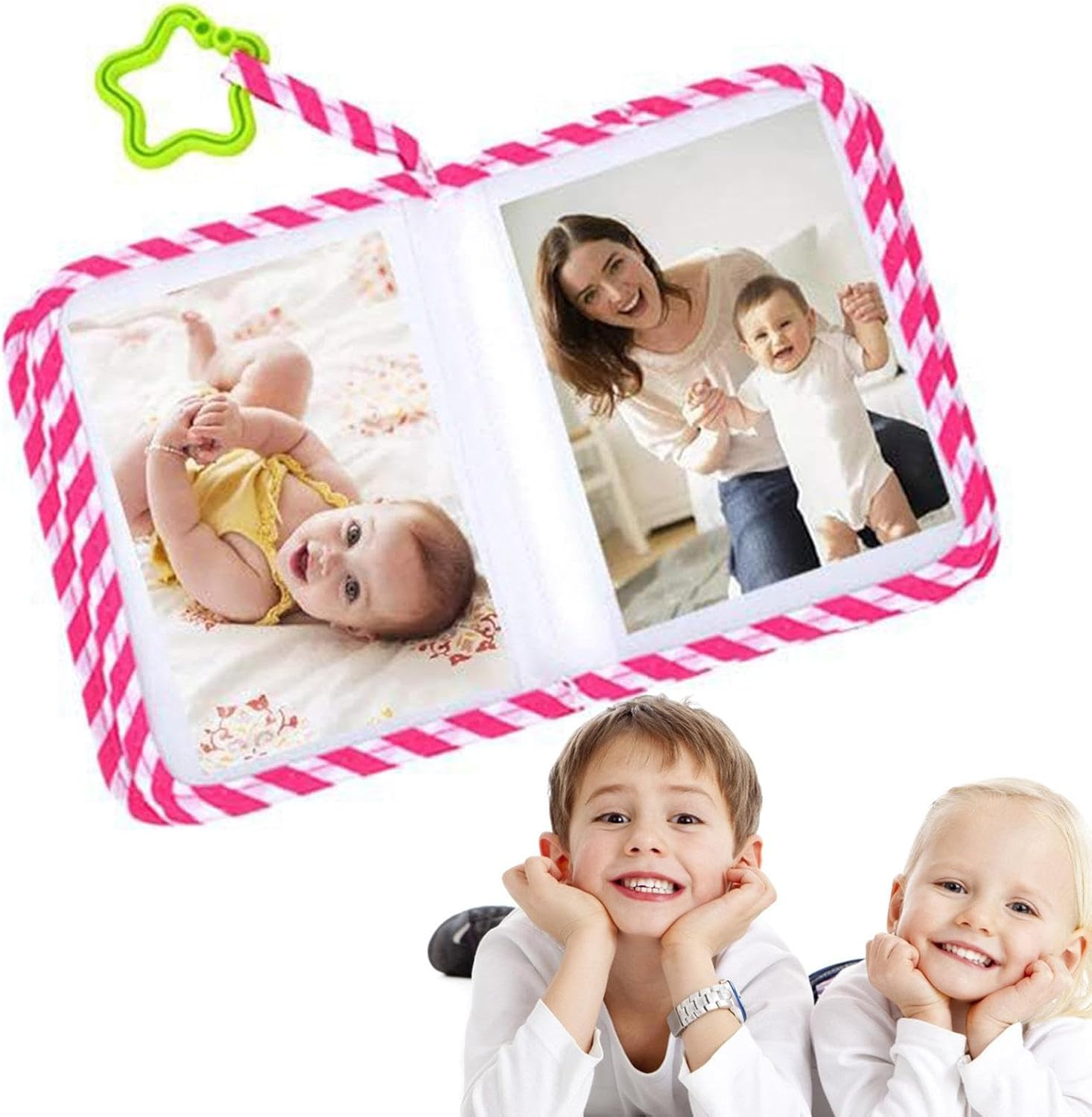 Album Photo En Tissu Pour B&eacute;b&eacute; Avec Motifs Girafe, Livre Photo Souvenir Doux Pour La Premi&egrave;re Ann&eacute;e, Collectionneur De Photos Id&eacute;al Comme De Naissance Ou Souvenir Familial image number 1