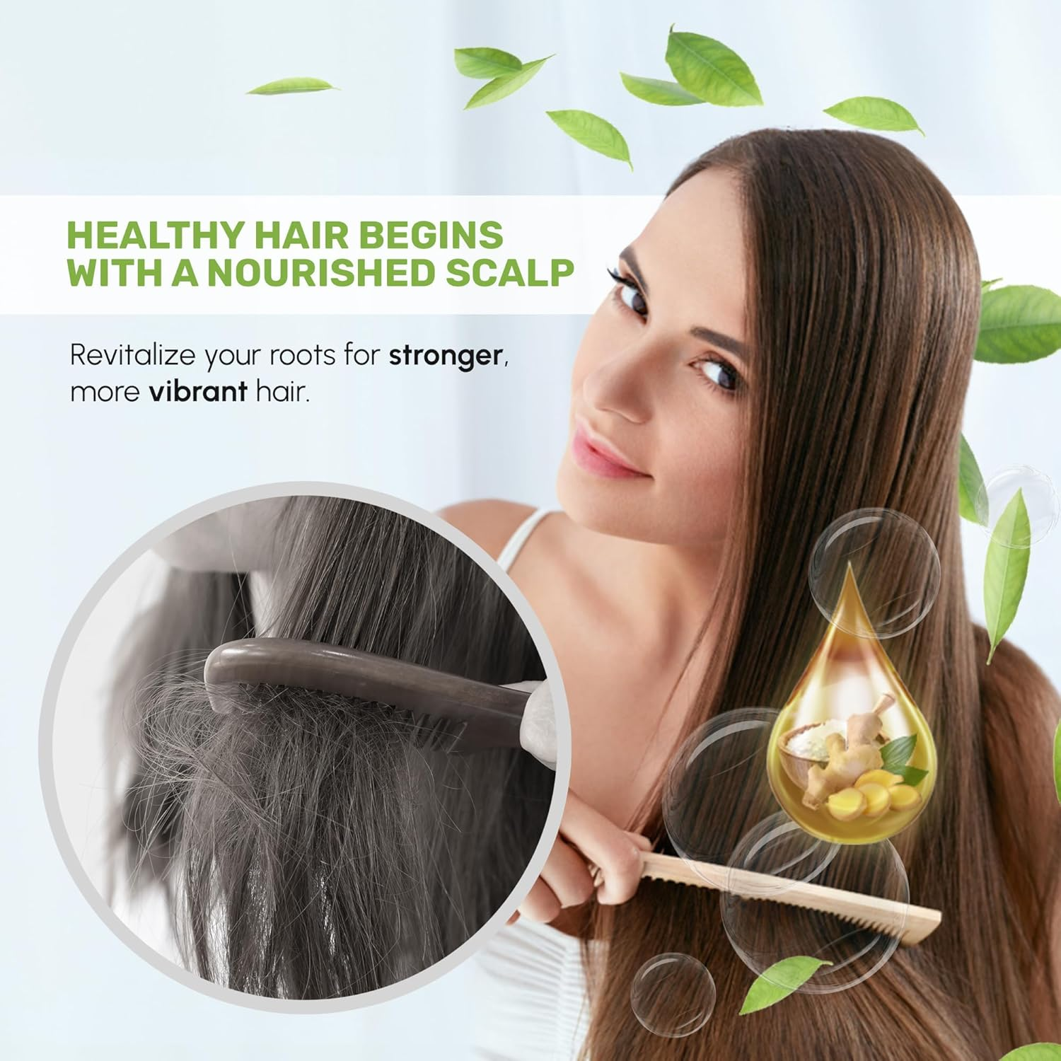 Herbishh Ginger Hair Revitalizing Shampoo Jar with Deep Sea Salt &ndash; anti Dandruff Shampoo for Weak, Brittle Hair & Dry Scalp &ndash; Boosts Hair Growth & Free from Mineral & Silicon Oil, 500 G/17.6 Oz image number 5