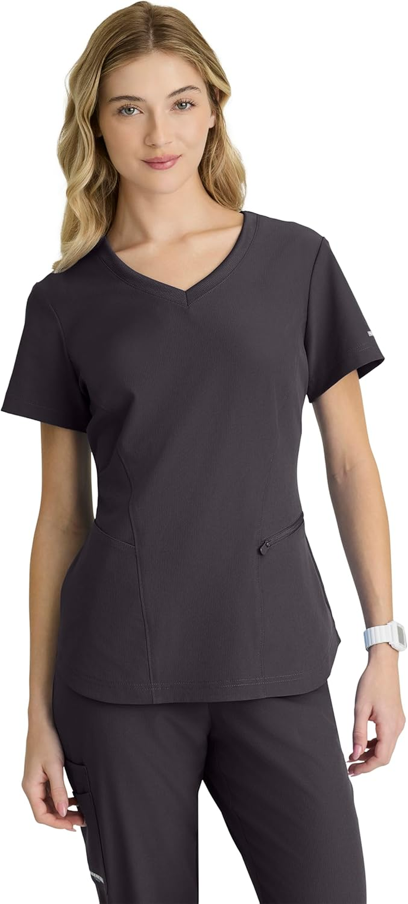 BARCO Skechers Vitality Electra Scrub Top for Women - V-Neck Medical Top, 4-Way Stretch Women'S Scrub Top