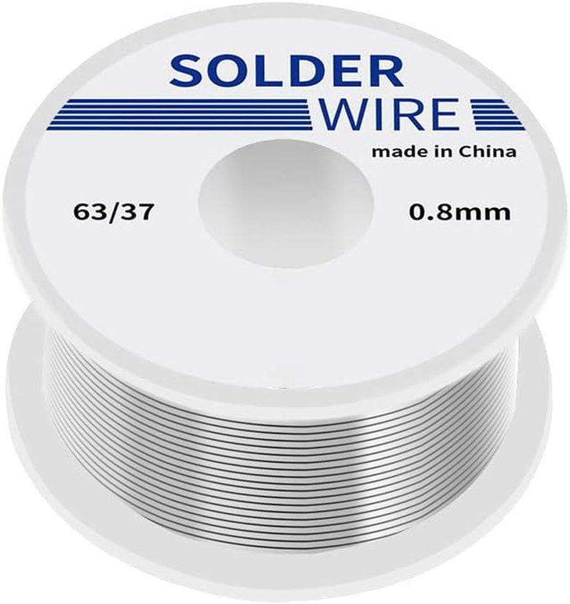 AIMALL 0.8Mm 100G 63/37 Tin Solder Wire Rosin Core Soldering Kit Tool 2% Flux, Low Spatter Strong Wetting for Electronics PCB Repair, Electrical Soldering, Fast Flow 183&ndash;280&deg;C, Insulation Resistant image number 1