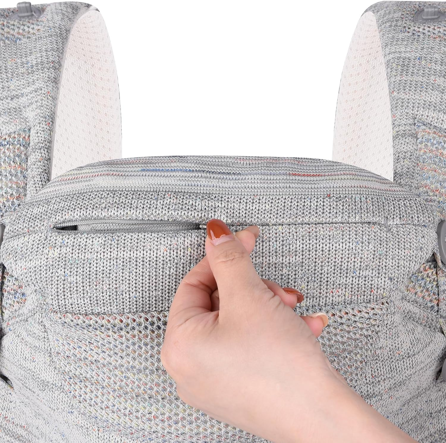 Bebamour Knit Baby Carrier Lightweight Baby Wrap Carrier 3-In-1 Baby Carrier Front and Back Carry (Grey) image number 4