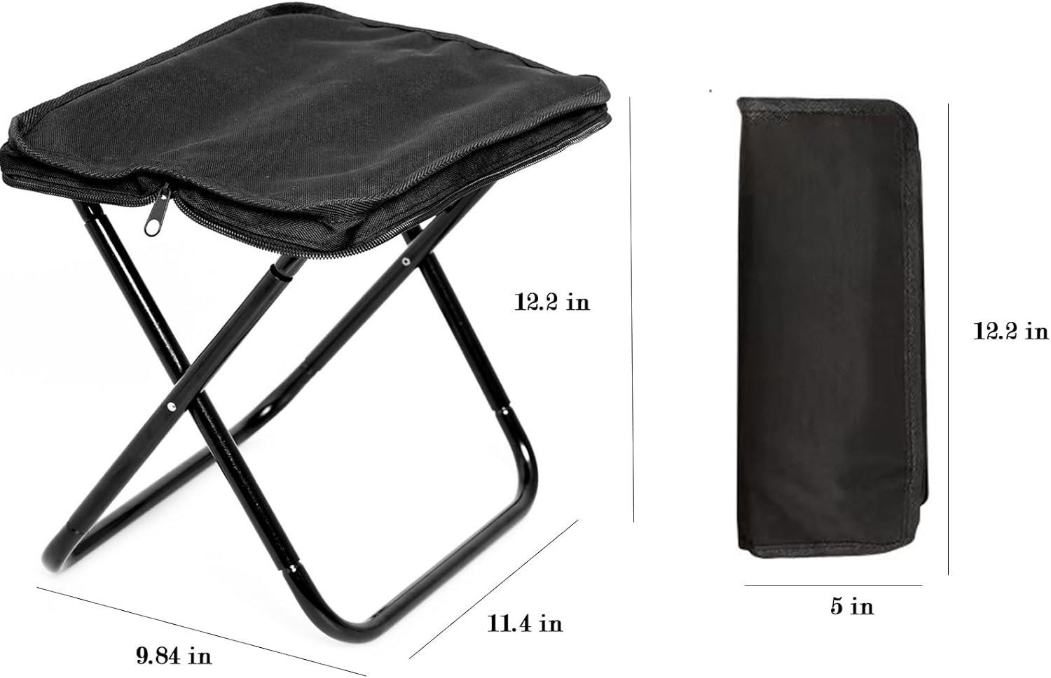 Camping Stool,Portable Chair with Arm Sleeves, Lightweight Zipper Packed Folding Chair, Fishinge Chair for Backpacking, Travel, Hiking, Fishing image number 2